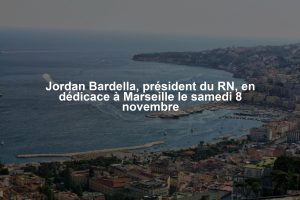 Jordan Bardella, président du RN, en dédicace à Marseille le samedi 8 novembre