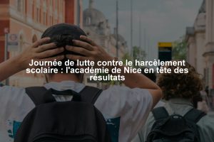 Journée de lutte contre le harcèlement scolaire : l'académie de Nice en tête des résultats