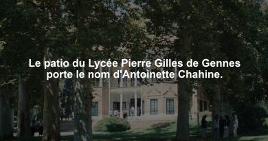 Le patio du Lycée Pierre Gilles de Gennes porte le nom d'Antoinette Chahine.