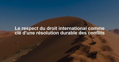 Le respect du droit international comme clé d'une résolution durable des conflits