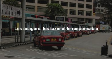 Les usagers, les taxis et le responsable