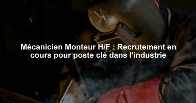 Mécanicien Monteur H/F : Recrutement en cours pour poste clé dans l'industrie