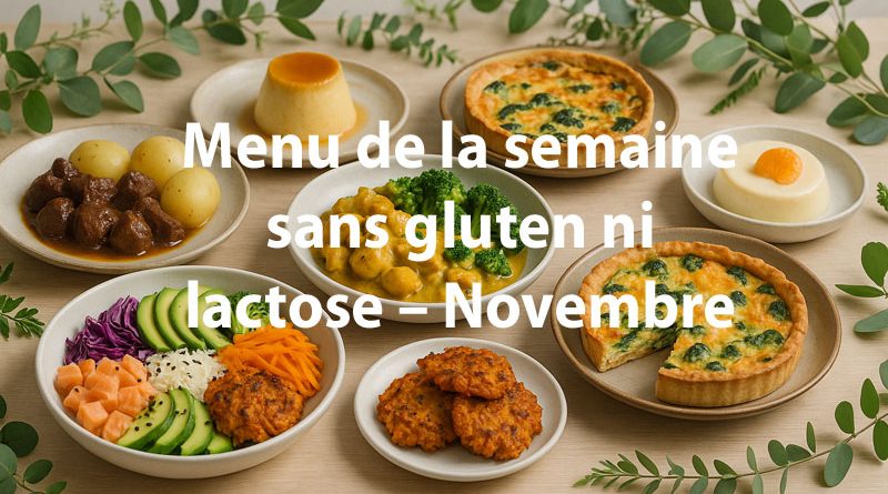Menu hebdomadaire sans gluten ni lactose pour novembre - Blog Cuisine Saine