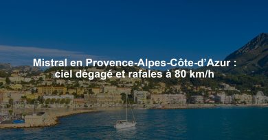 Mistral en Provence-Alpes-Côte-d’Azur : ciel dégagé et rafales à 80 km/h