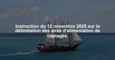 Instruction du 12 novembre 2025 sur la délimitation des aires d'alimentation de captages.