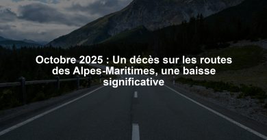 Octobre 2025 : Un décès sur les routes des Alpes-Maritimes, une baisse significative