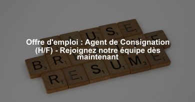 Offre d'emploi : Agent de Consignation (H/F) - Rejoignez notre équipe dès maintenant