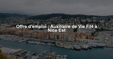 Offre d'emploi : Auxiliaire de Vie F/H à Nice Est