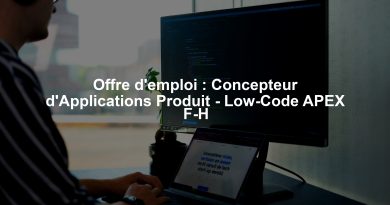 Offre d'emploi : Concepteur d'Applications Produit - Low-Code APEX F-H