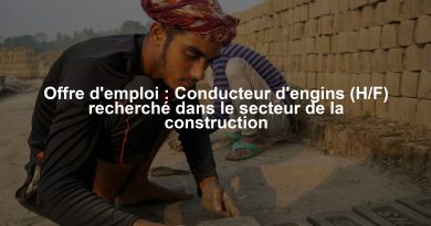 Offre d'emploi : Conducteur d'engins (H/F) recherché dans le secteur de la construction