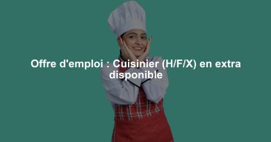 Offre d'emploi : Cuisinier (H/F/X) en extra disponible