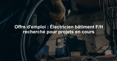 Offre d'emploi : Électricien bâtiment F/H recherché pour projets en cours