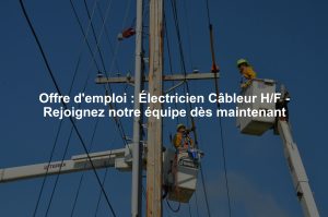 Offre d'emploi : Électricien Câbleur H/F - Rejoignez notre équipe dès maintenant