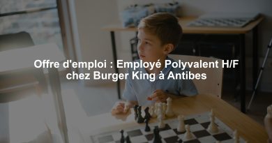 Offre d'emploi : Employé Polyvalent H/F chez Burger King à Antibes