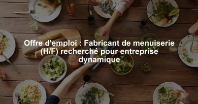 Offre d'emploi : Fabricant de menuiserie (H/F) recherché pour entreprise dynamique