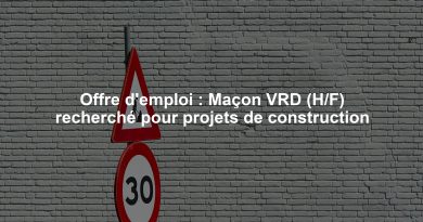 Offre d'emploi : Maçon VRD (H/F) recherché pour projets de construction