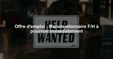 Offre d'emploi : Manutentionnaire F/H à pourvoir immédiatement