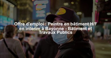 Offre d'emploi : Peintre en bâtiment H/F en intérim à Bayonne - Bâtiment et Travaux Publics
