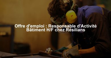Offre d'emploi : Responsable d'Activité Bâtiment H/F chez Résilians