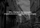 Offre d'emploi : Responsable d'applications en exploitation à Limoges F/H