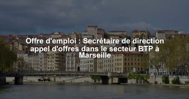 Offre d'emploi : Secrétaire de direction appel d'offres dans le secteur BTP à Marseille