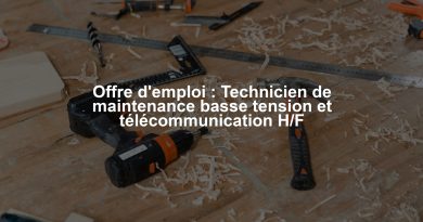 Offre d'emploi : Technicien de maintenance basse tension et télécommunication H/F