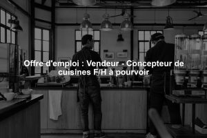 Offre d'emploi : Vendeur - Concepteur de cuisines F/H à pourvoir