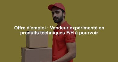 Offre d'emploi : Vendeur expérimenté en produits techniques F/H à pourvoir