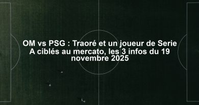 OM vs PSG : Traoré et un joueur de Serie A ciblés au mercato, les 3 infos du 19 novembre 2025