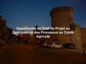 Opportunité de Chef de Projet en Optimisation des Processus au Crédit Agricole