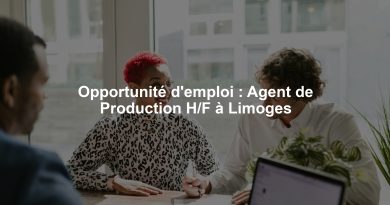Opportunité d'emploi : Agent de Production H/F à Limoges