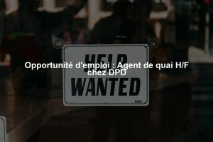 Opportunité d'emploi : Agent de quai H/F chez DPD