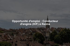 Opportunité d'emploi : Conducteur d'engins (H/F) à Reims