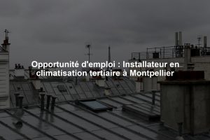 Opportunité d'emploi : Installateur en climatisation tertiaire à Montpellier