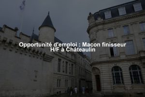 Opportunité d'emploi : Macon finisseur H/F à Châteaulin