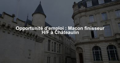 Opportunité d'emploi : Macon finisseur H/F à Châteaulin