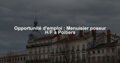 Opportunité d'emploi : Menuisier poseur H/F à Poitiers