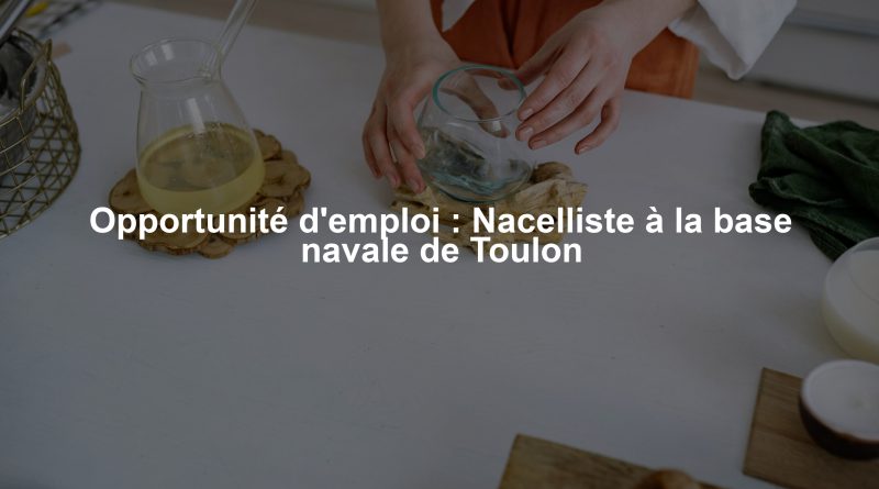 Opportunité d'emploi : Nacelliste à la base navale de Toulon