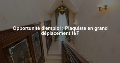Opportunité d'emploi : Plaquiste en grand déplacement H/F
