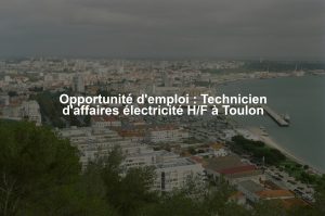 Opportunité d'emploi : Technicien d'affaires électricité H/F à Toulon