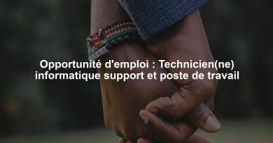 Opportunité d'emploi : Technicien(ne) informatique support et poste de travail