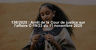 136/2025 : Arrêt de la Cour de justice sur l'affaire C-19/23 du 11 novembre 2025