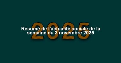Résumé de l'actualité sociale de la semaine du 3 novembre 2025