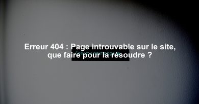 Erreur 404 : Page introuvable sur le site, que faire pour la résoudre ?