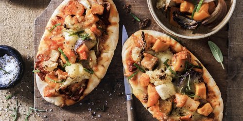 Recette pizzettes légumes rôtis