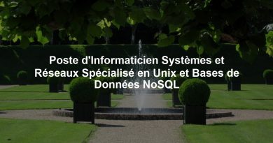 Poste d'Informaticien Systèmes et Réseaux Spécialisé en Unix et Bases de Données NoSQL