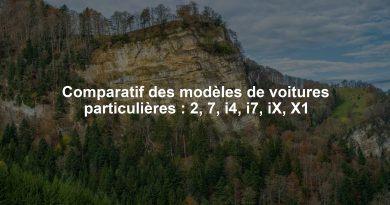Comparatif des modèles de voitures particulières : 2, 7, i4, i7, iX, X1