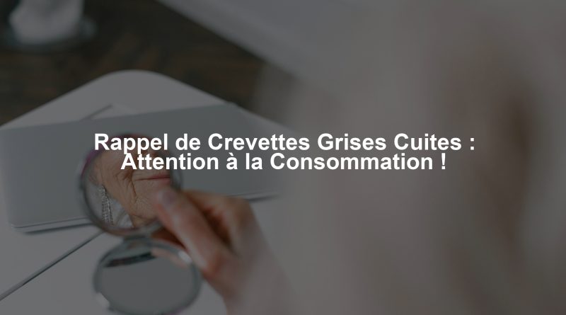 Rappel de Crevettes Grises Cuites : Attention à la Consommation !