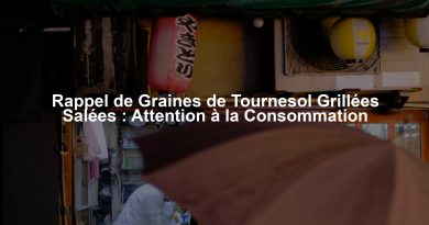 Rappel de Graines de Tournesol Grillées Salées : Attention à la Consommation
