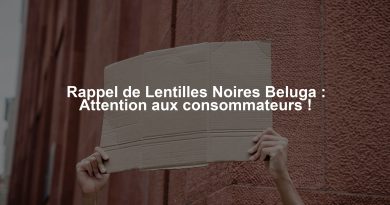 Rappel de Lentilles Noires Beluga : Attention aux consommateurs !